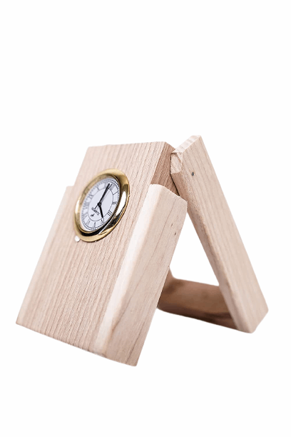 Paramount Dealz Personalized Gift, Wooden Desk Organizer with Clock