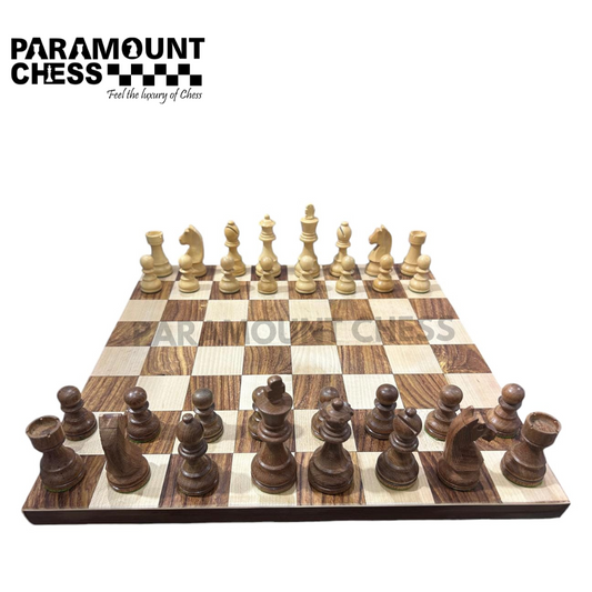 Signature Borderless Series Wooden Chess Set with 3.75 inch chess pieces