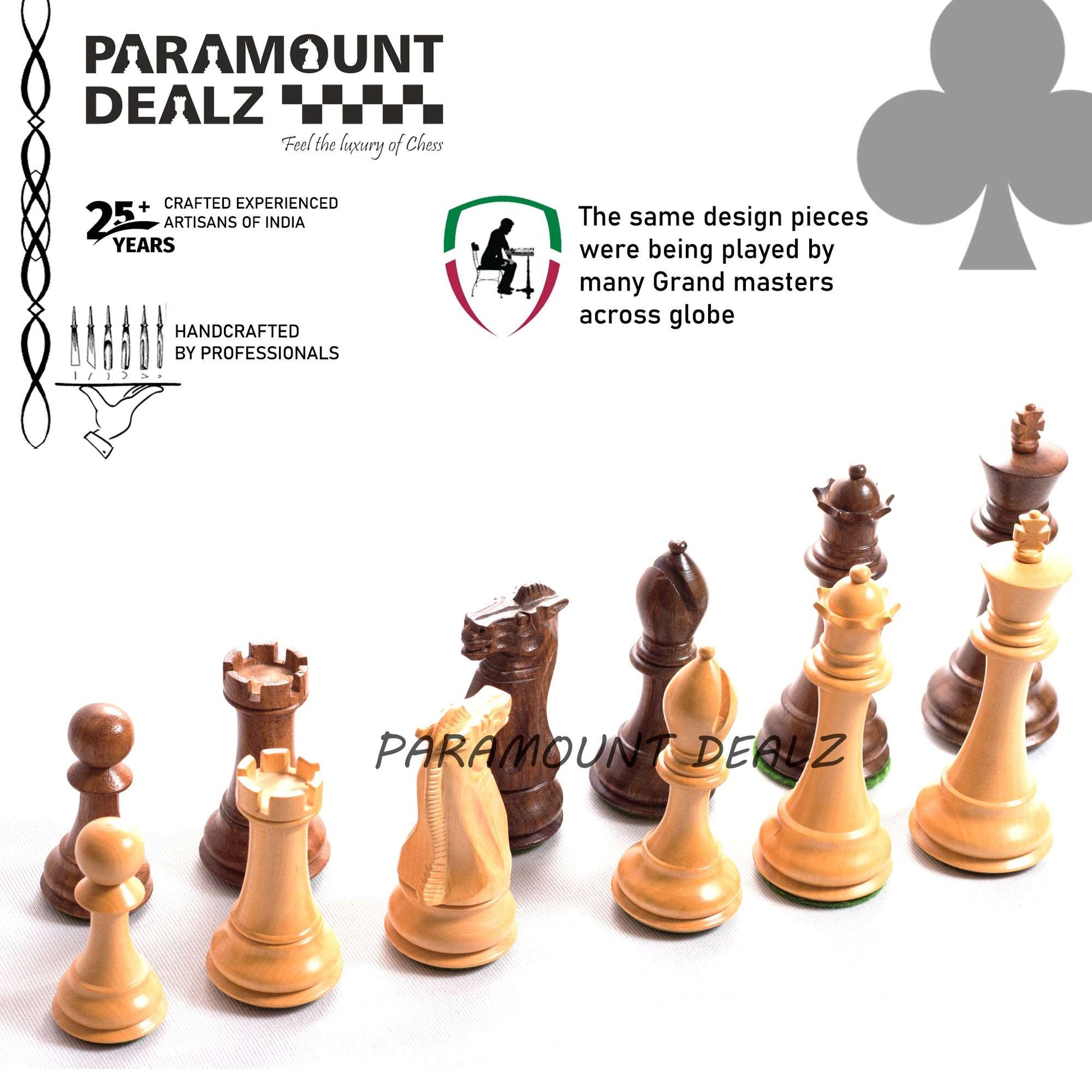 Collector's Club Staunton Series Chess Pieces in Indian