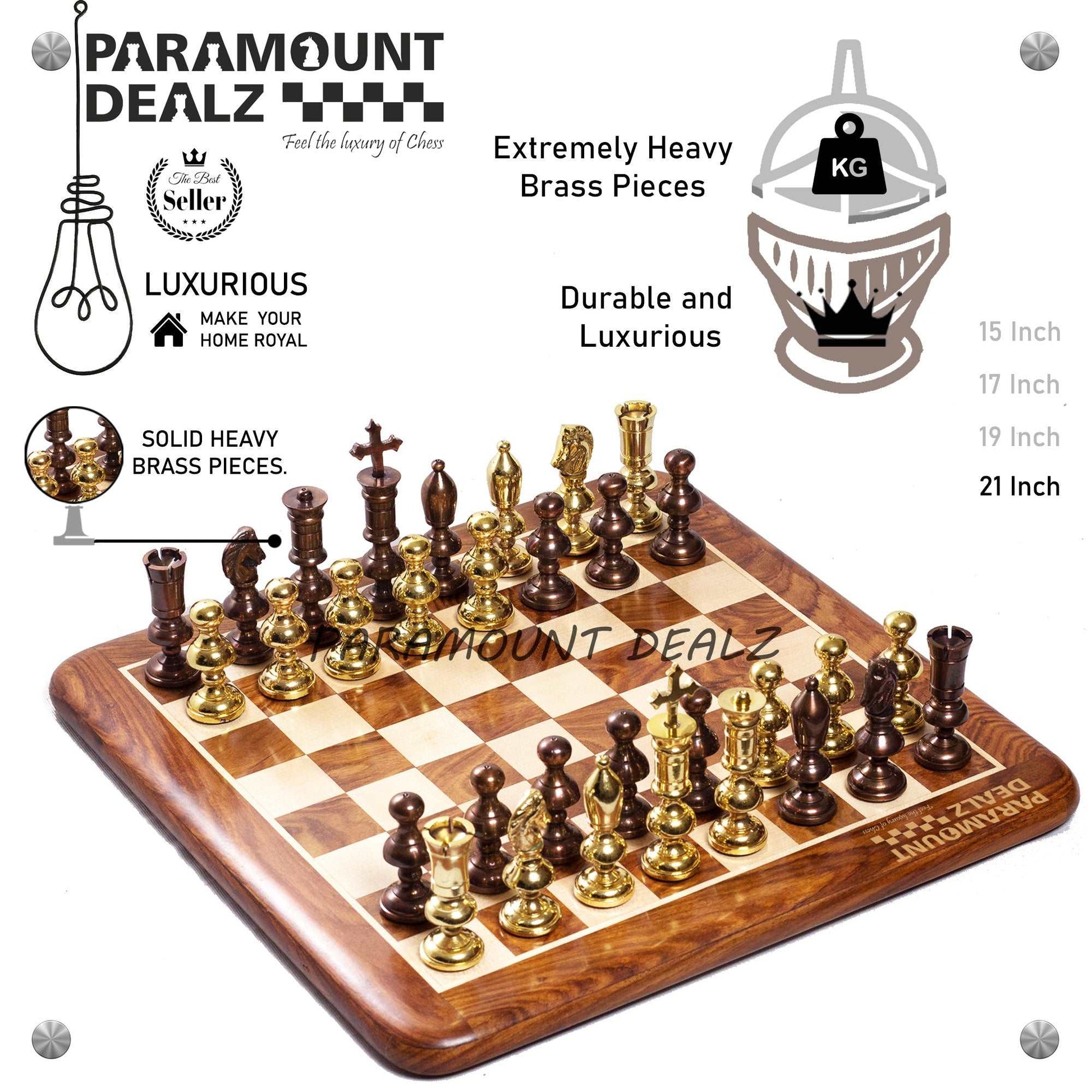 Castle Series Handcrafted Brass Chess Set