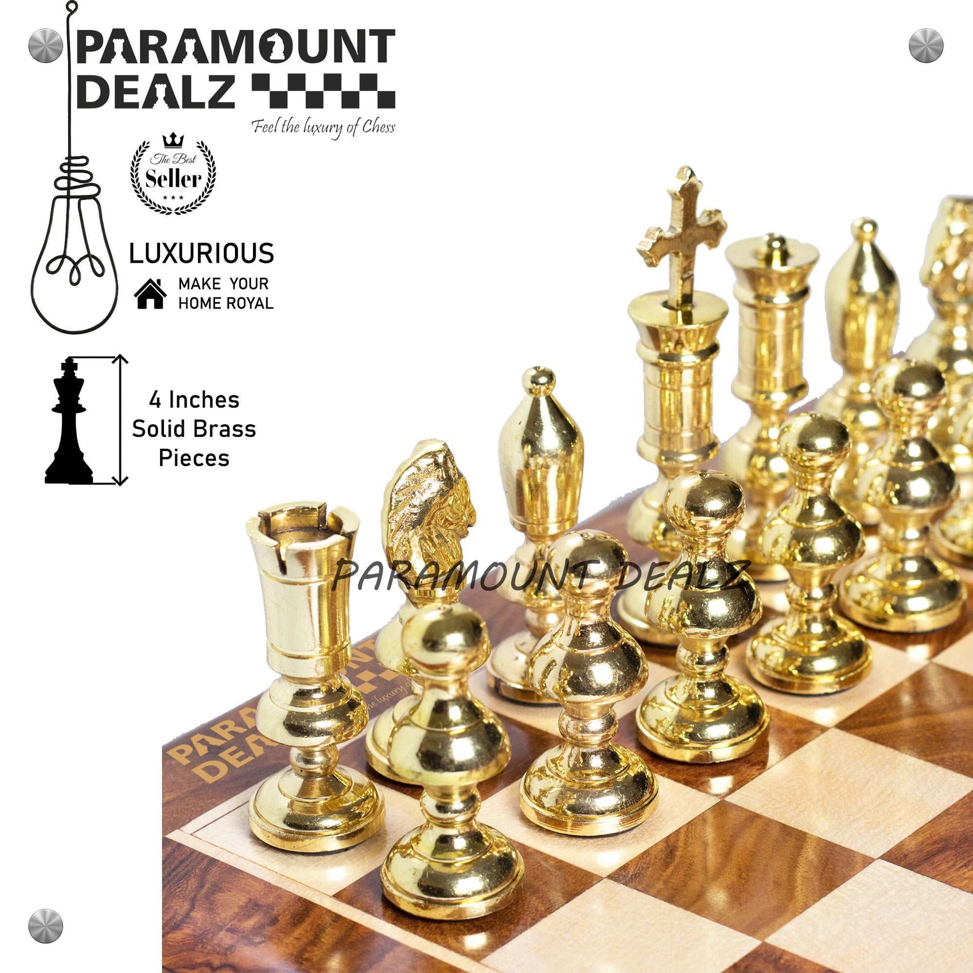 Castle Series Handcrafted Brass Chess Set