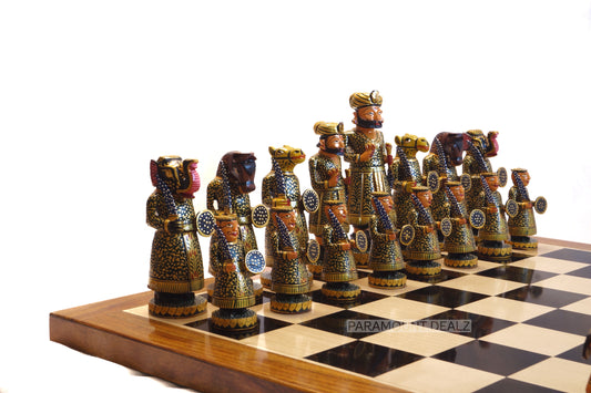 Wooden Indian War Theme Chess Broad Pieces -  6
