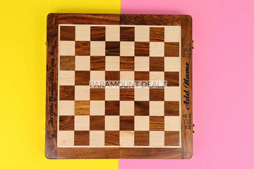 Paramount Dealz Personalized Quote Special Folding Wooden Chess Board Game Set