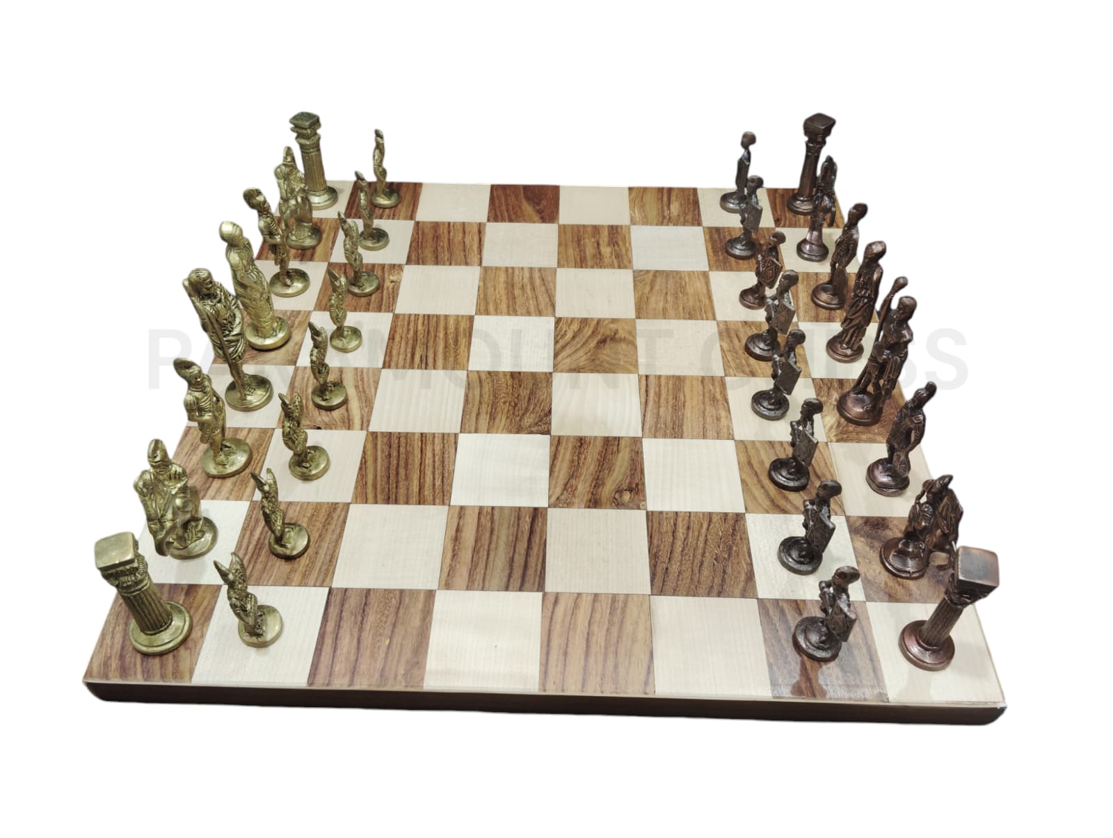 ✨ Craftsmanship Meets Elegance! ♟️💎 Discover Our 16-Inch Wooden Signature Board With Exquisite Roman Brass Chess Pieces! 🌟