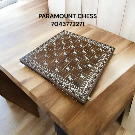 16 inch Foldable Bird Design Inlay chess board with 3 inch chess pieces