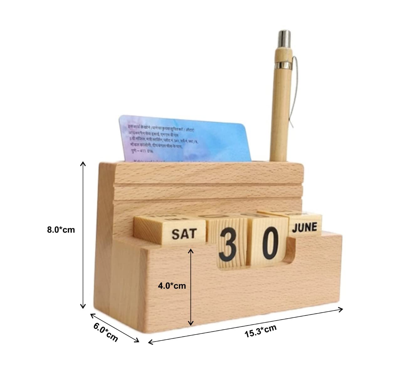 Paramount Dealz Personalized Gift, Wooden Desk Organizer with Clock