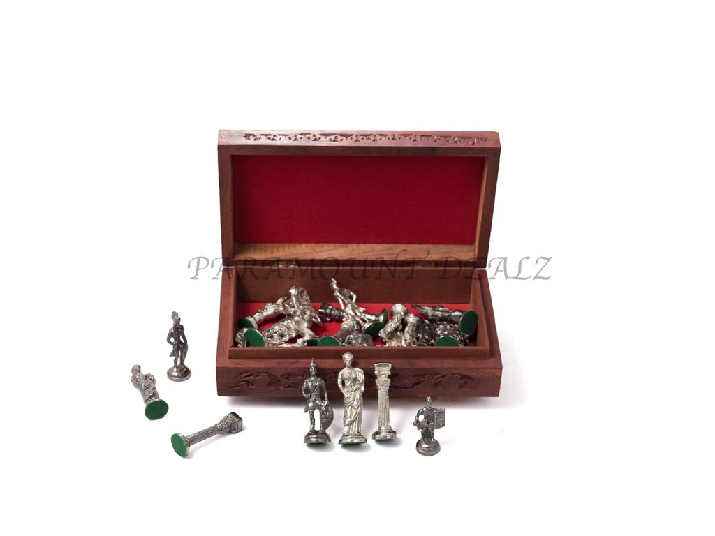 Paramount Roman Brass Metal Chess Pieces Men Set