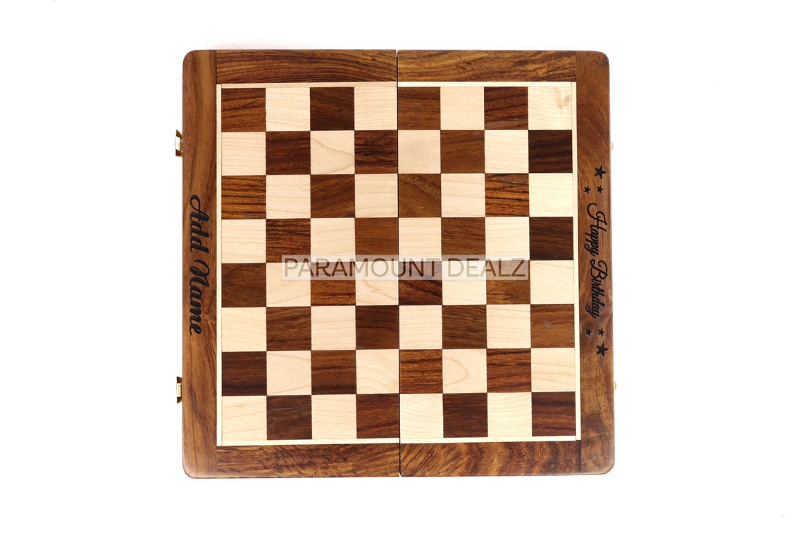 Pramount Dealz Happy Birthday Personalized Wooden Magnetic Chess Board