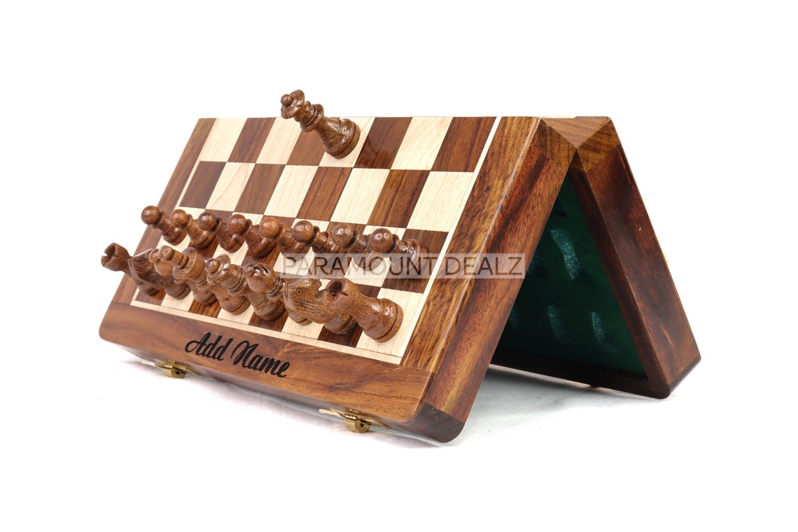 Pramount Dealz Happy Birthday Personalized Wooden Magnetic Chess Board