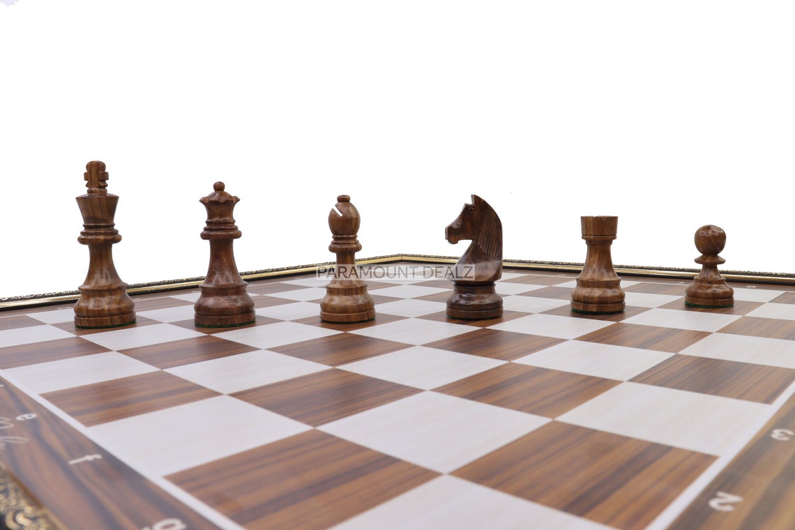 Wooden Laminated 21" Chess Board Game Set