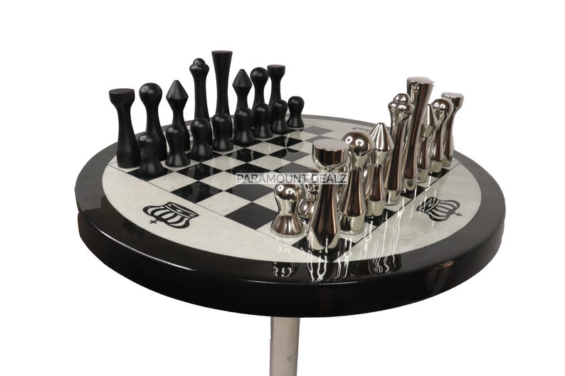 Luxury Aluminium Metal Chess Board Table Set