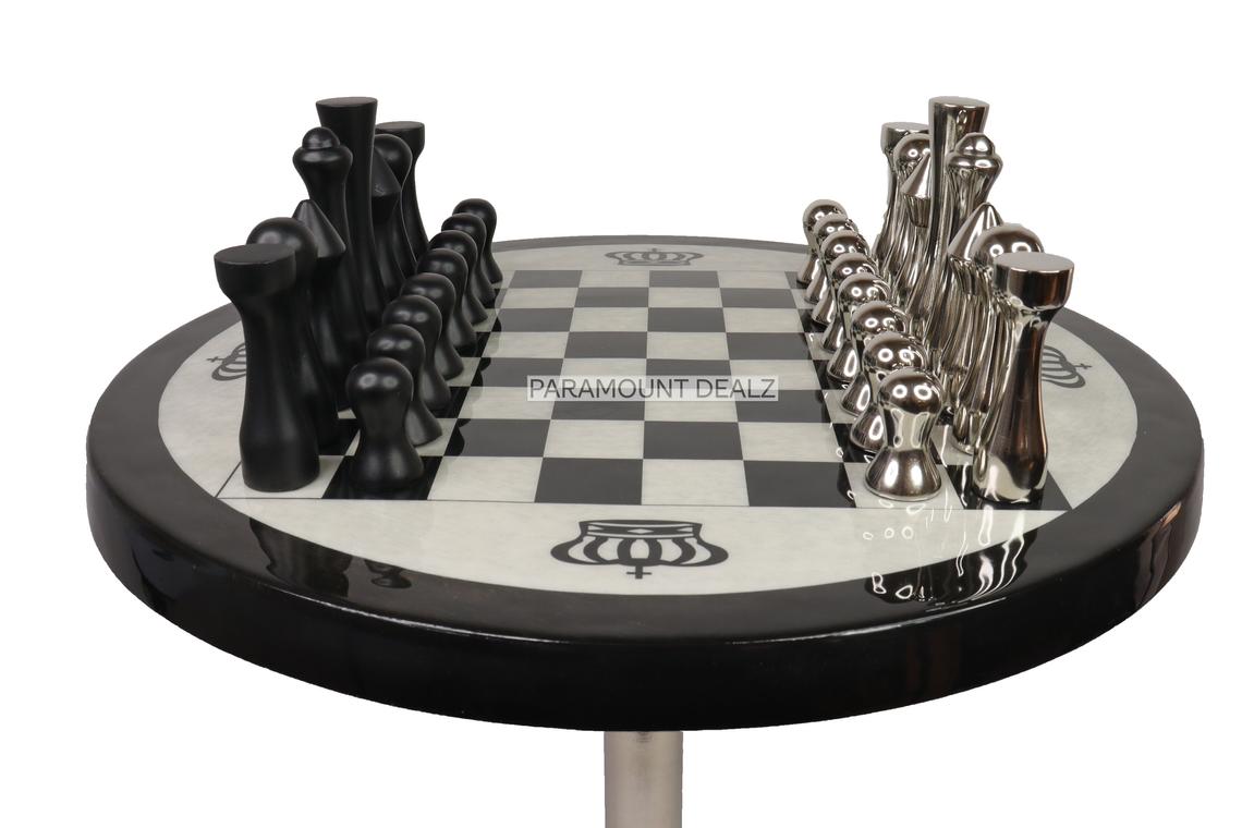 Luxury Aluminium Metal Chess Board Table Set