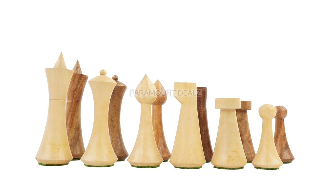 King Size Wooden Chess Pieces Set