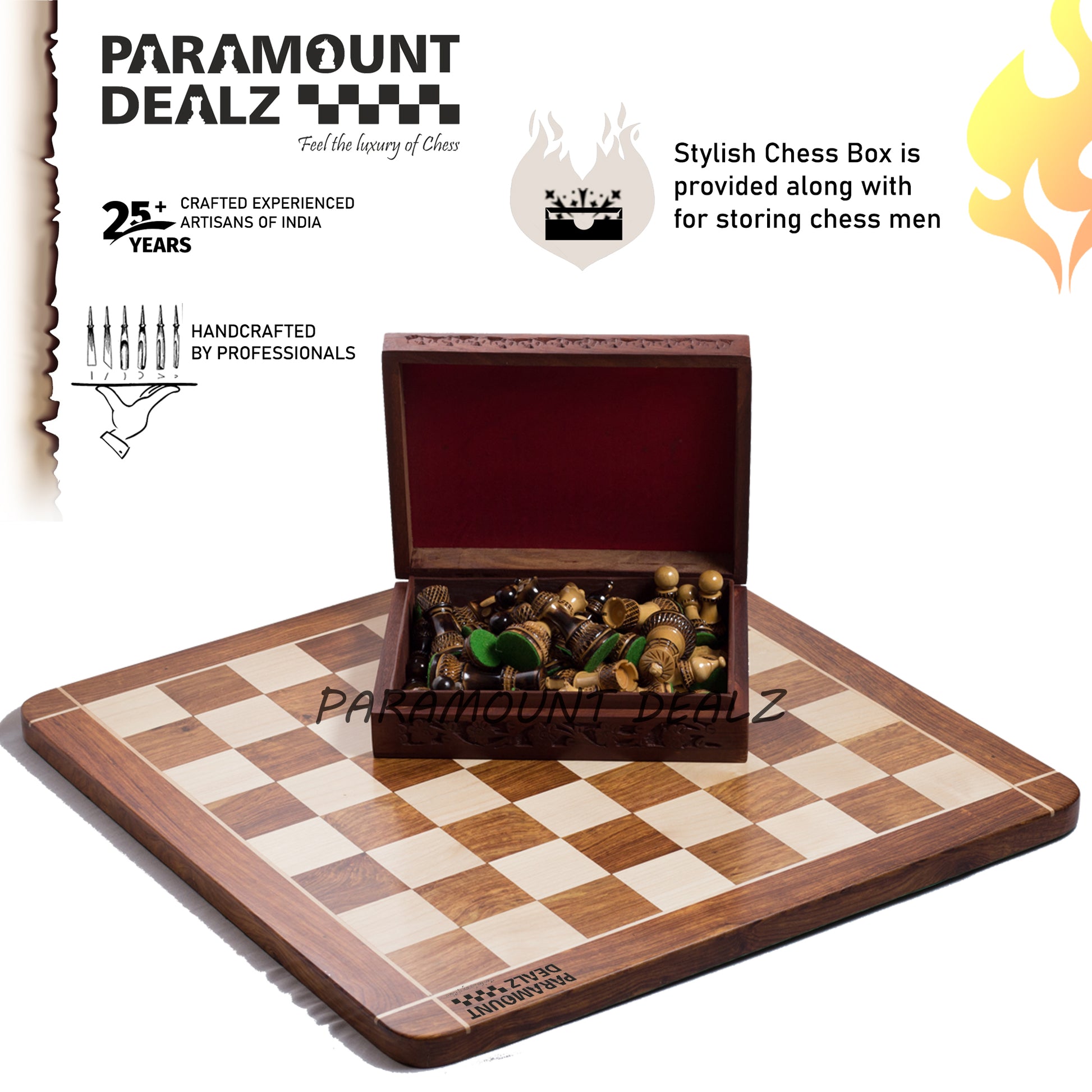 The 4" Burnt Zangreb GrandMaster Chess Set Combo