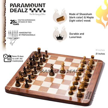 The 4" Burnt Zangreb GrandMaster Chess Set Combo