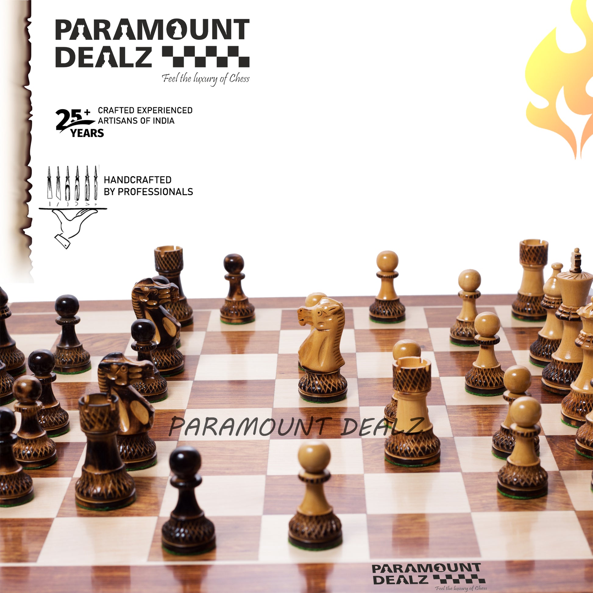 The 4" Burnt Zangreb GrandMaster Chess Set Combo