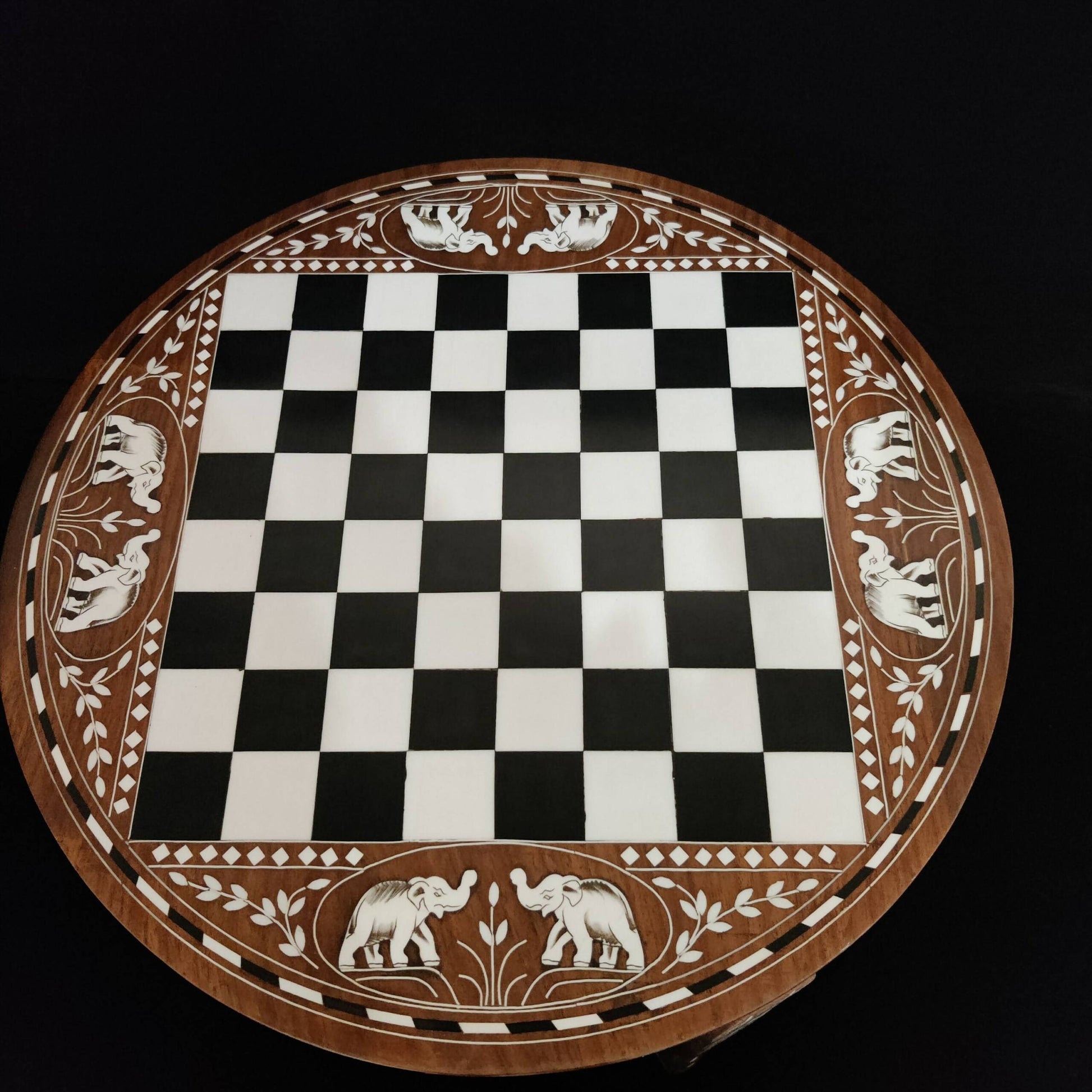 Personalized Handmade Wooden Inlay Chess Table Board Game