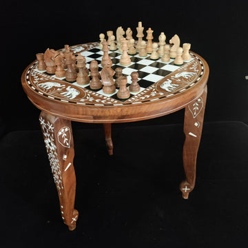 Chess Table Wooden Inlay